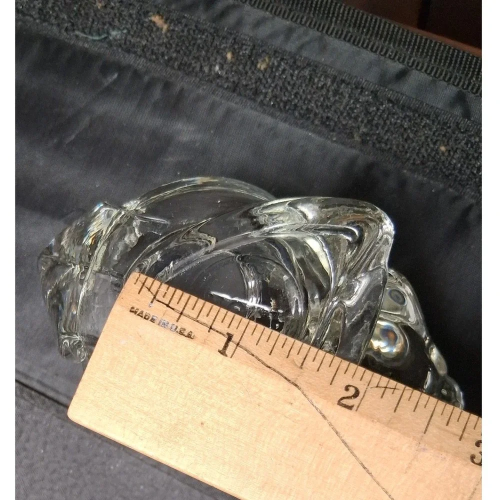 Avon Vintage Clear Glass Squirrel Votive Candle Holder Trinket Dish Figurine